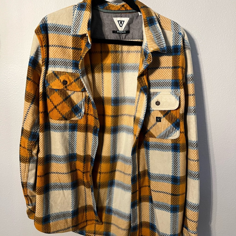 VISSLA Yellow and Blue Lightweight Shirt Jacket